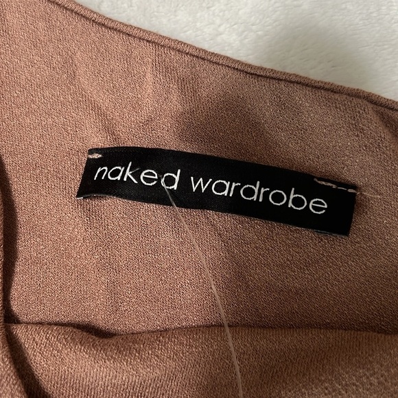 Naked Wardrobe One-Shoulder Nude Bodycon Mini Dress | XL NWT - Picture 9 of 9